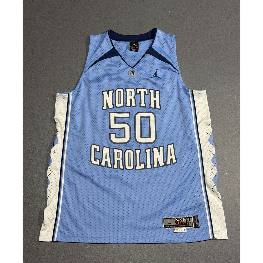 Vintage Jordan UNC North Carolina #50 Tyler Hansbrough Jersey Nike Elite Men L